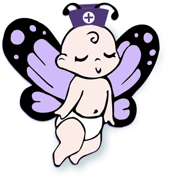 flying fairy nurse in a diaper